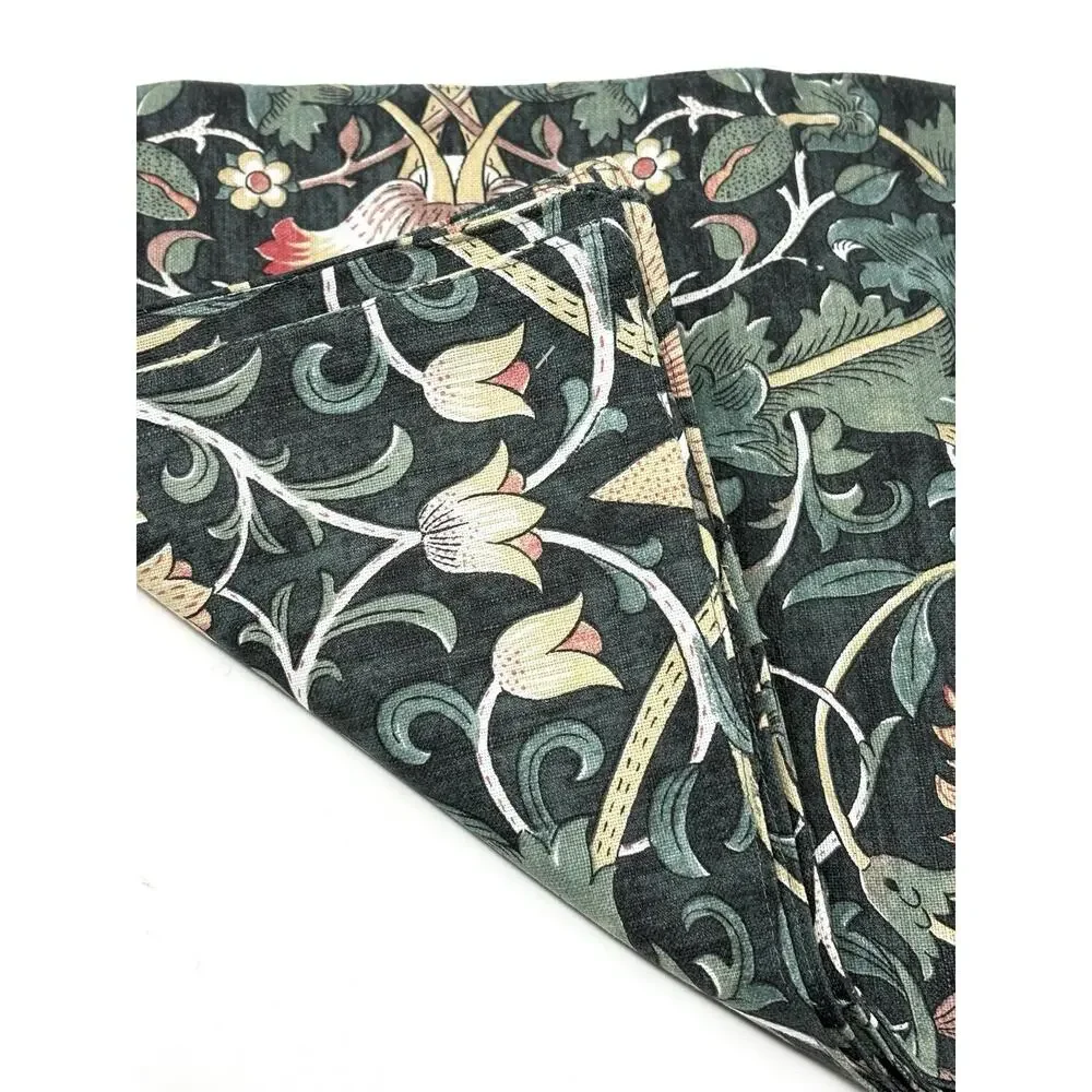 William Morris & Co Placemats Lodden 100% Cotton Fabric Dark Green 13x19” Set 4